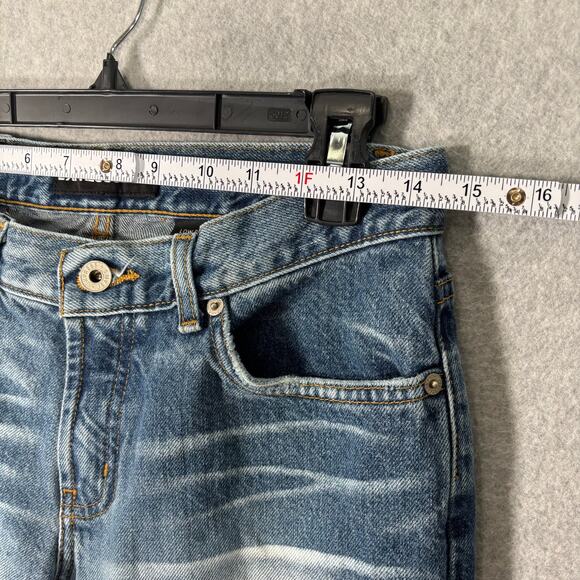 VTG Express Jeans Womens Size 7/8S Low Rise Bootcut Faded Whiskers Cotton Skater - Picture 4 of 12